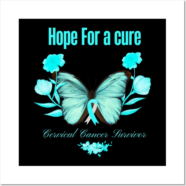 Cervical cancer Survivor Hope for the cure Wall Art by Modawear